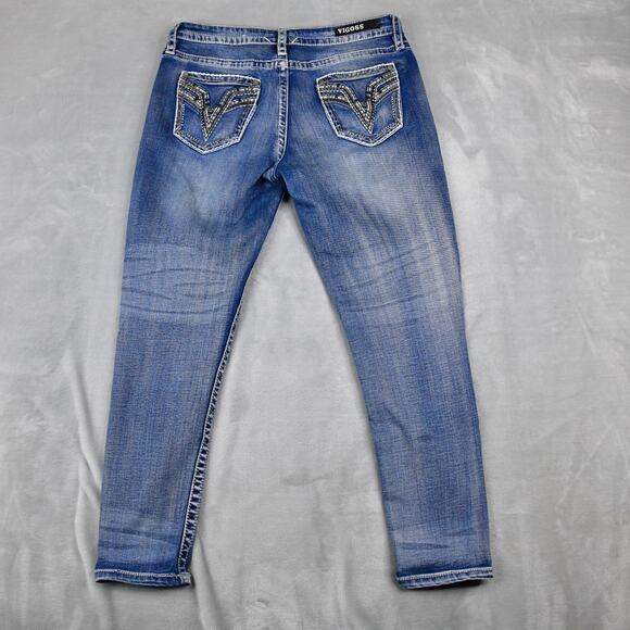 VIGOSS Jeans Womens S 7/8 L27 (32x26) Capri Heritage Blue Denim - Picture 6 of 11